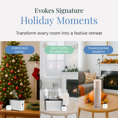 Diffuser with cozy winter aroma oil displayed in living space