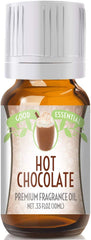 10ml amber glass bottle of hot chocolate fragrance oil with euro-style dropper