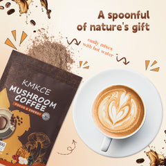 Hot cup of mushroom coffee being brewed
