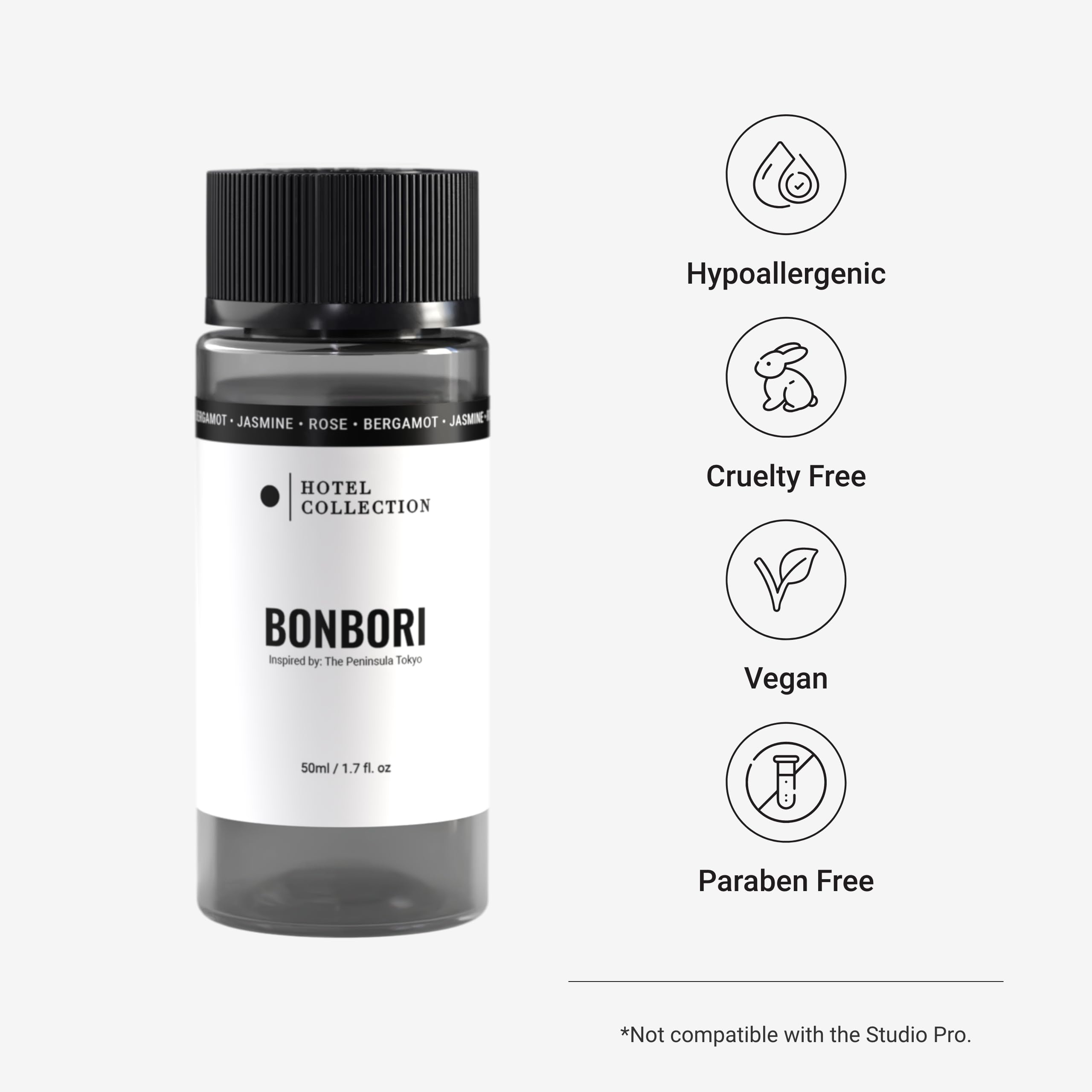 Hotel Collection Bonbori diffuser oil pour demonstrates easy scent setup for diffusion.