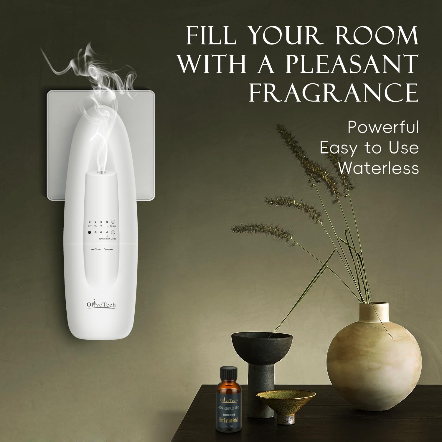 Close-up of diffuser showing hotel collection styling