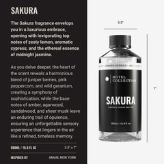 Hotel Collection Sakura lemon zest note highlights bright, uplifting aroma for fresh rooms.