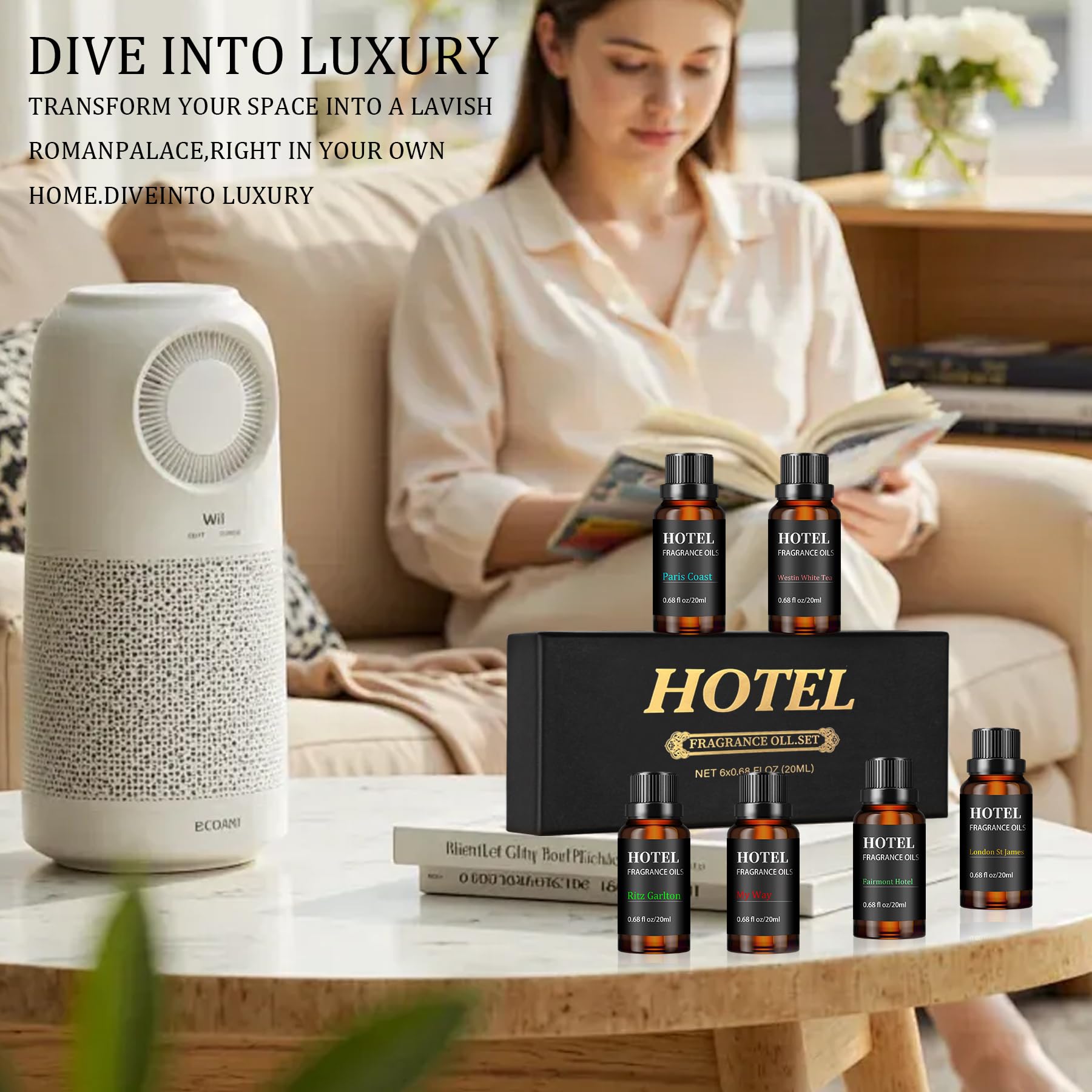 Diffuser oils arranged for gifting and home use