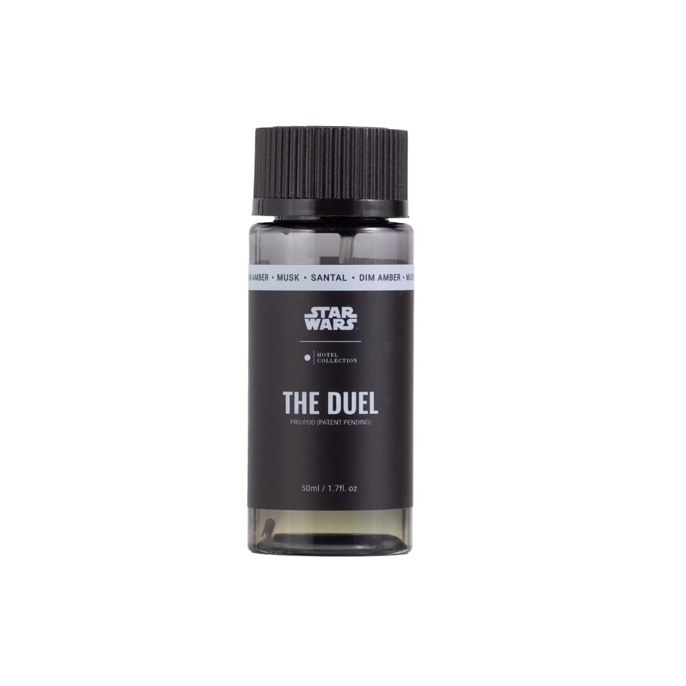 The Duel Pro-Pod oil bottle from Hotel Collection Star Wars line, 1.7 oz (50 mL).
