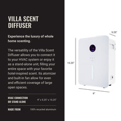 Hotel Collection Villa Scent Diffuser white side view showing sleek décor fit