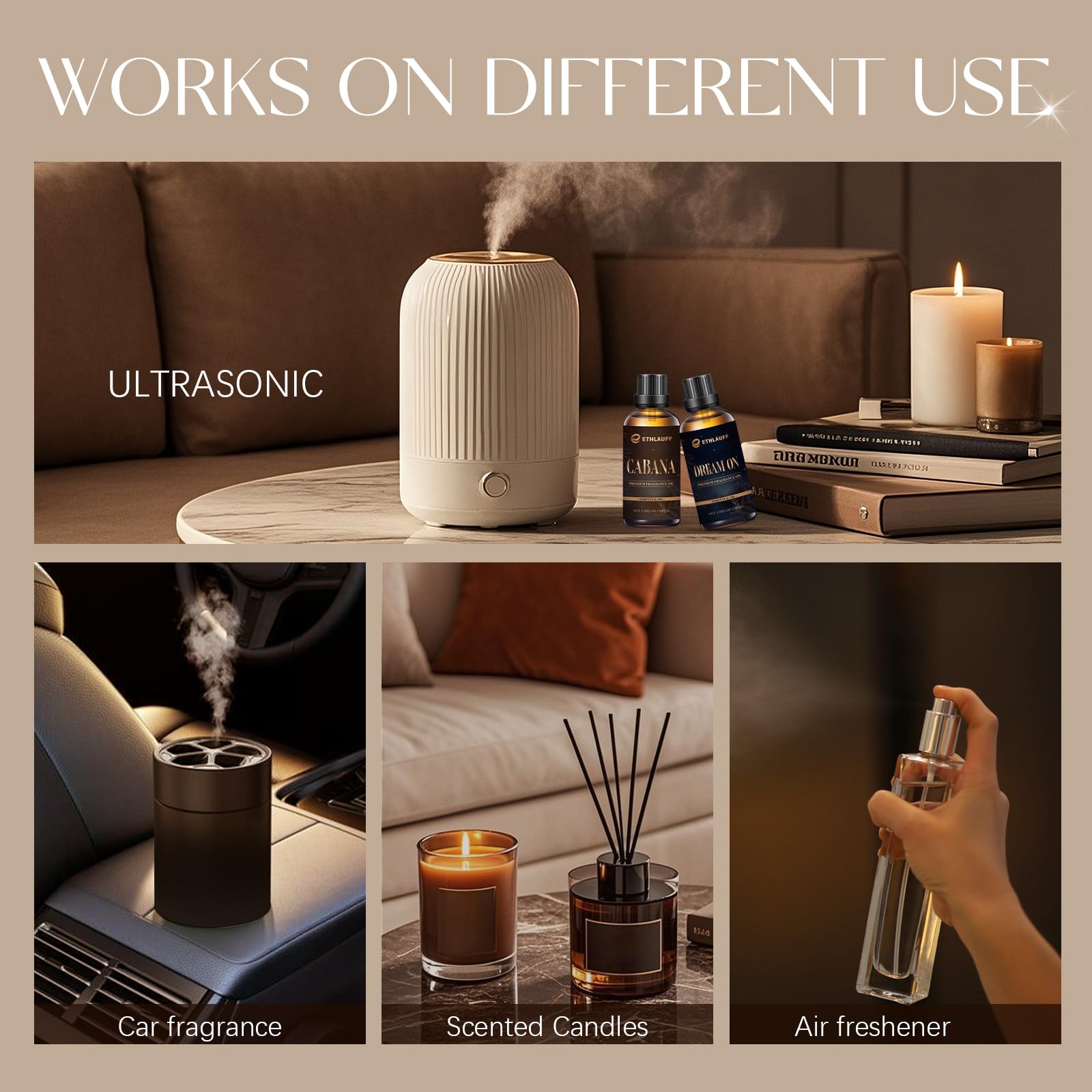 Amberwood cedarwood vanilla notes in diffuser oil