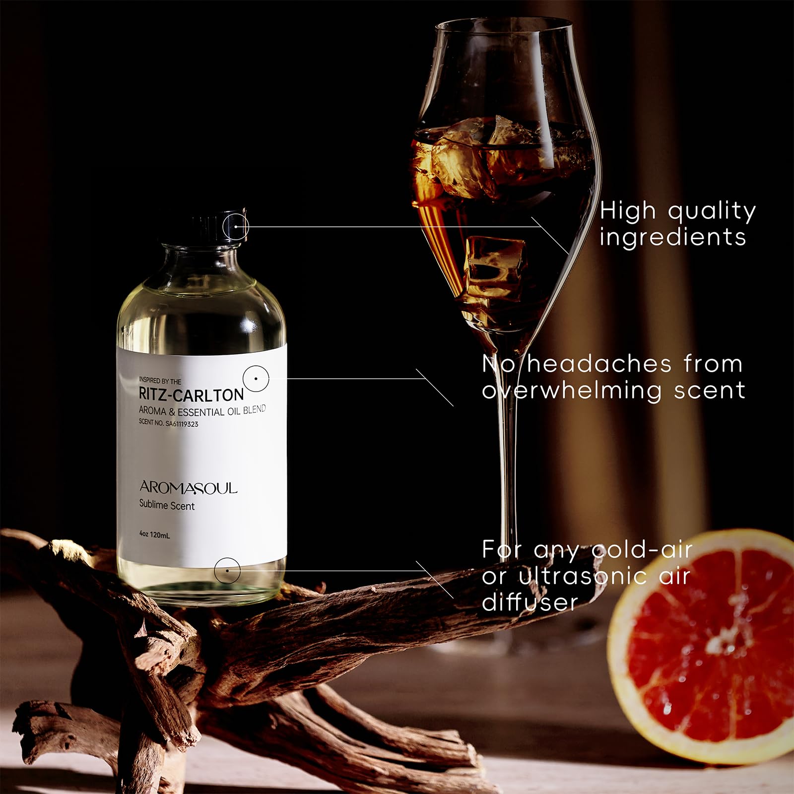 Label of Ritz-Carlton inspired hotel fragrance oil
