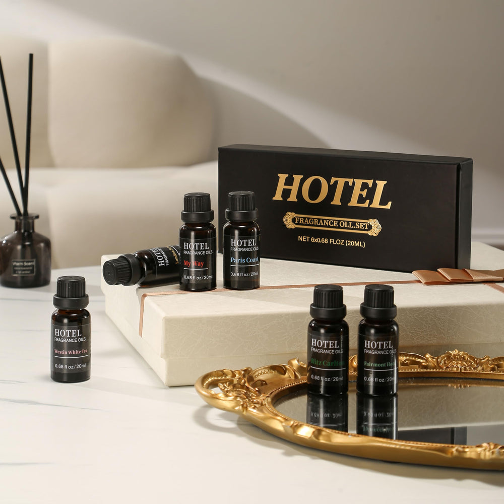 Gift-worthy hotel fragrance oil set for weddings, birthdays, and housewarmings