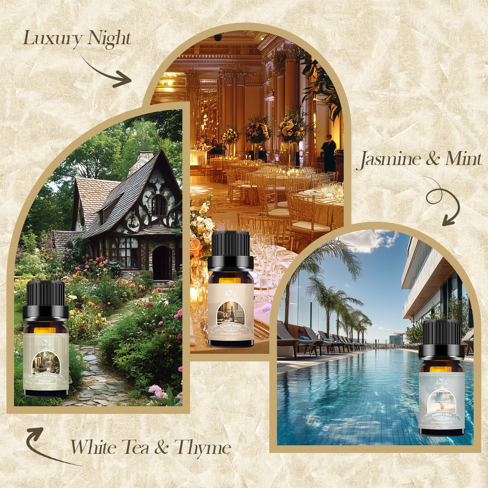 Luxurious Night fragrance oil bottle with premium packaging