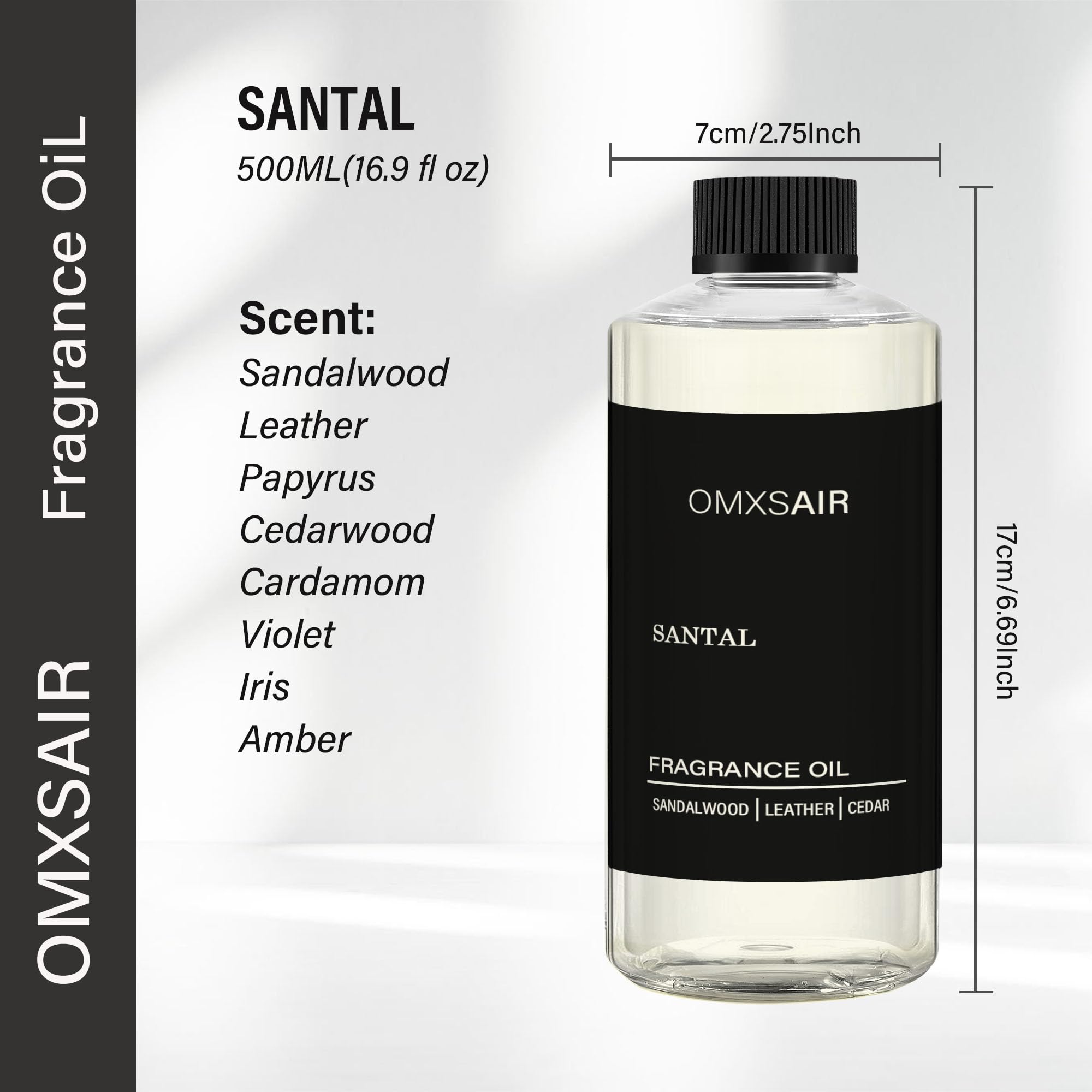Close-up of the diffuser oil bottle with label