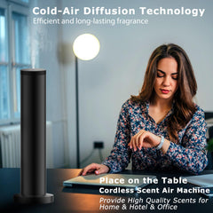 Diffuser dispersing fragrance across a large living space
