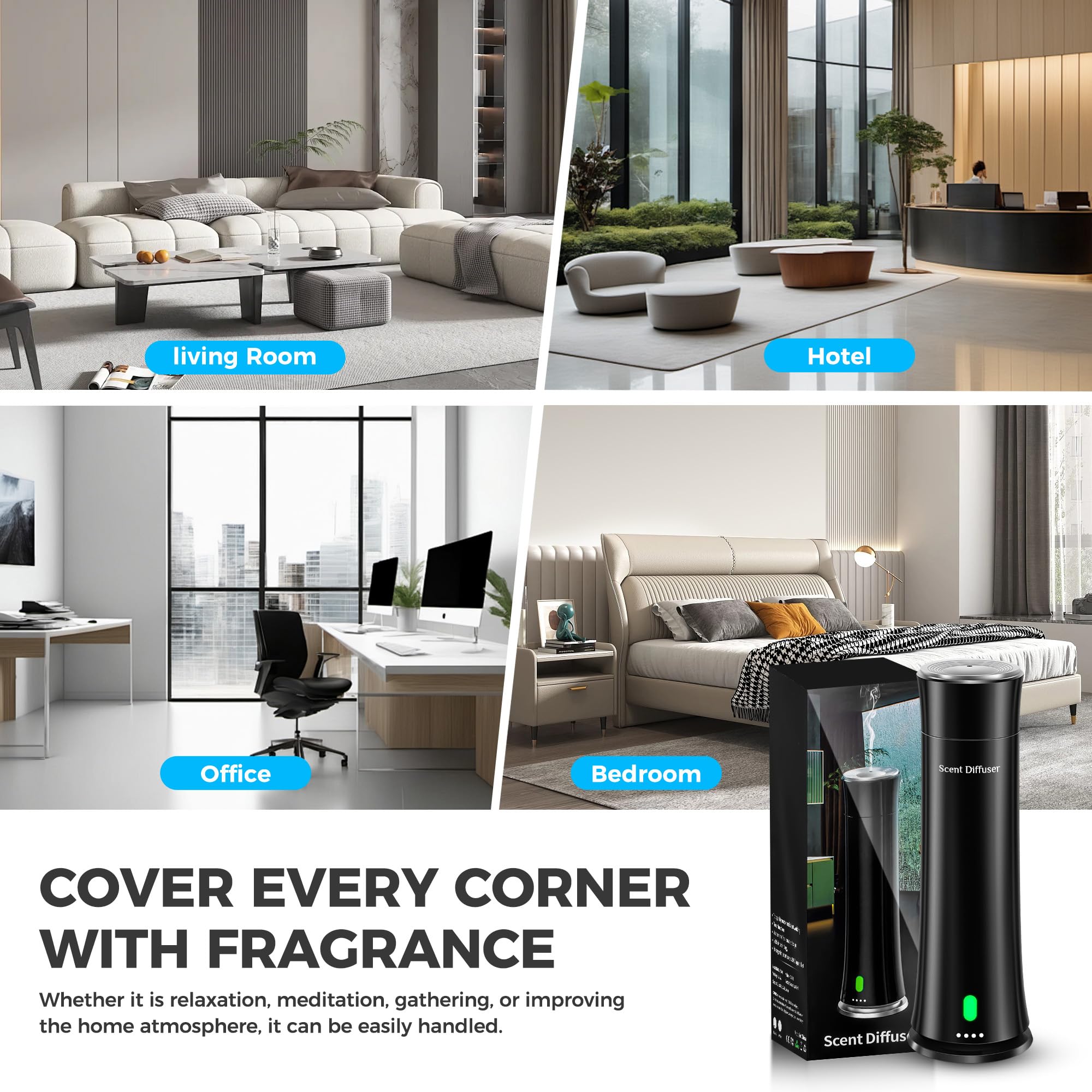 Diffuser displayed in a living room setting