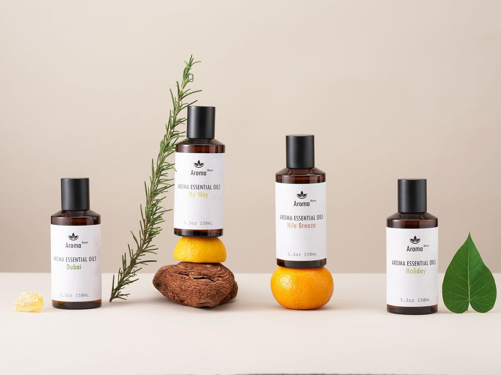 Elegant glass bottle with My Way diffuser oil label