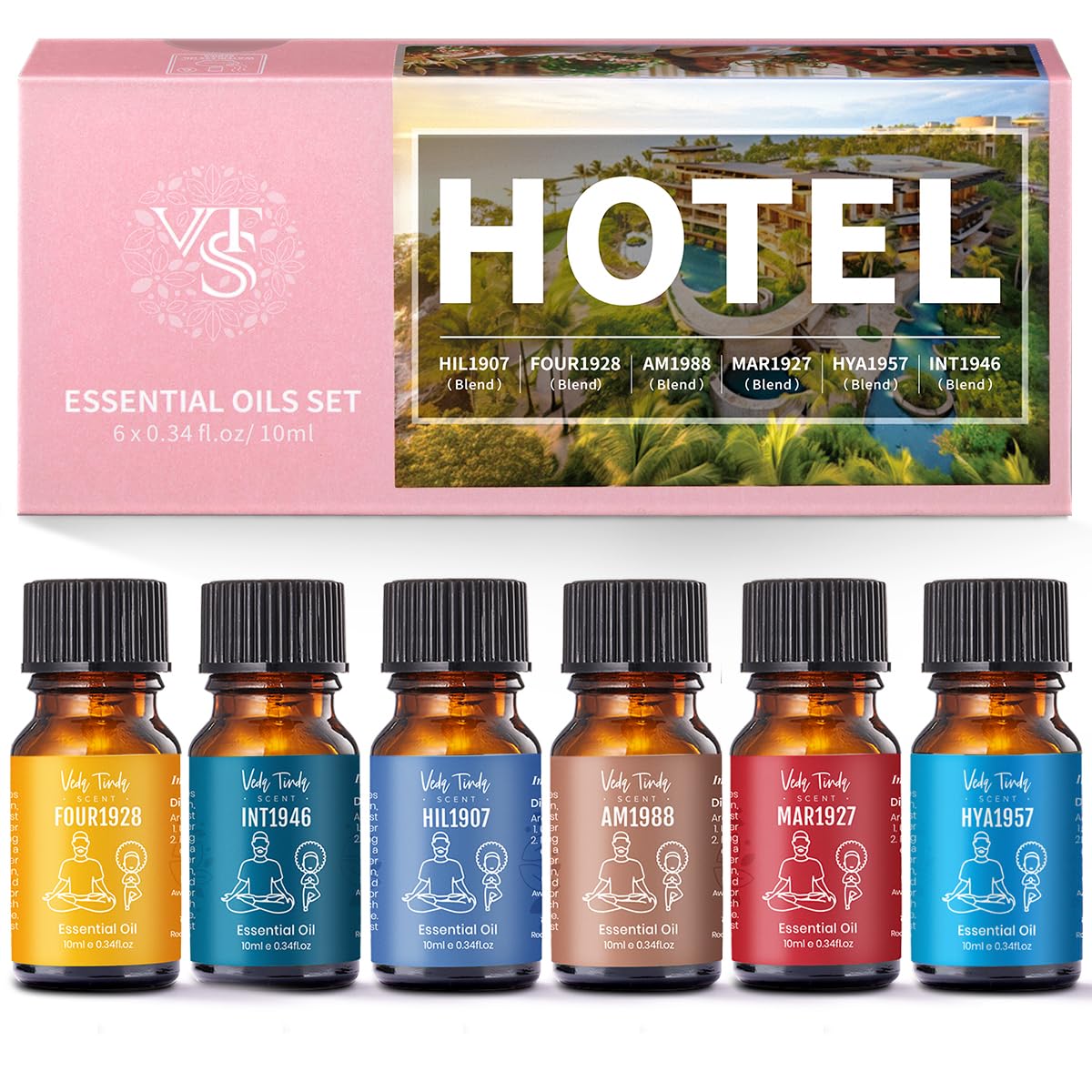 Hotel Scent Essential Oils Set – six 10 ml bottles