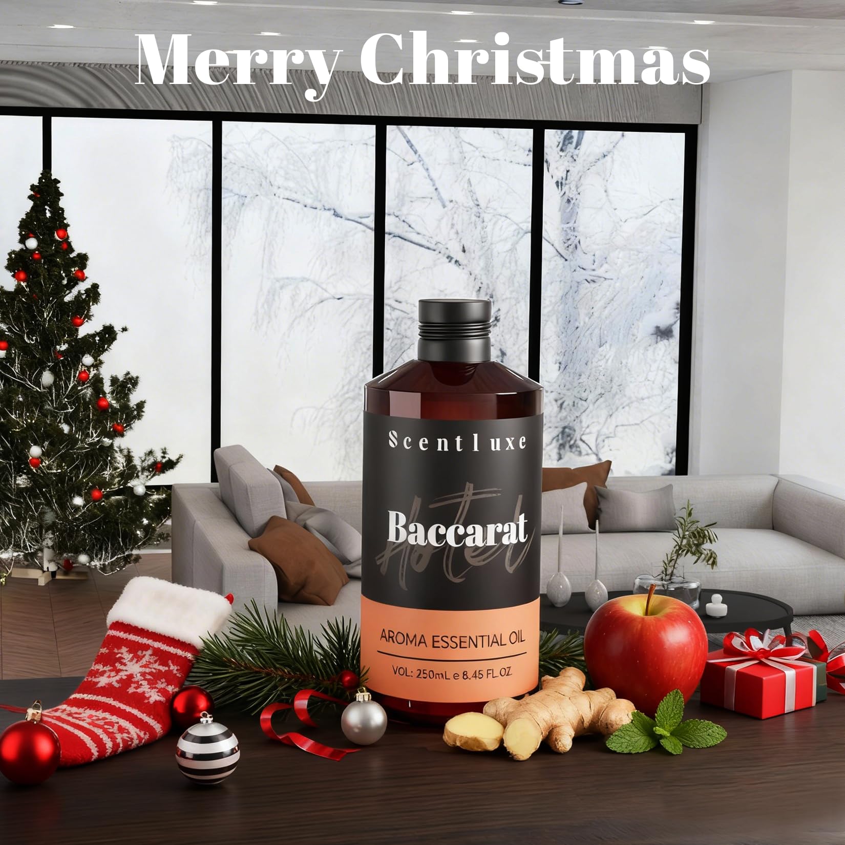 Back view of Baccarat Diffuser Oil bottle showing label and ingredients