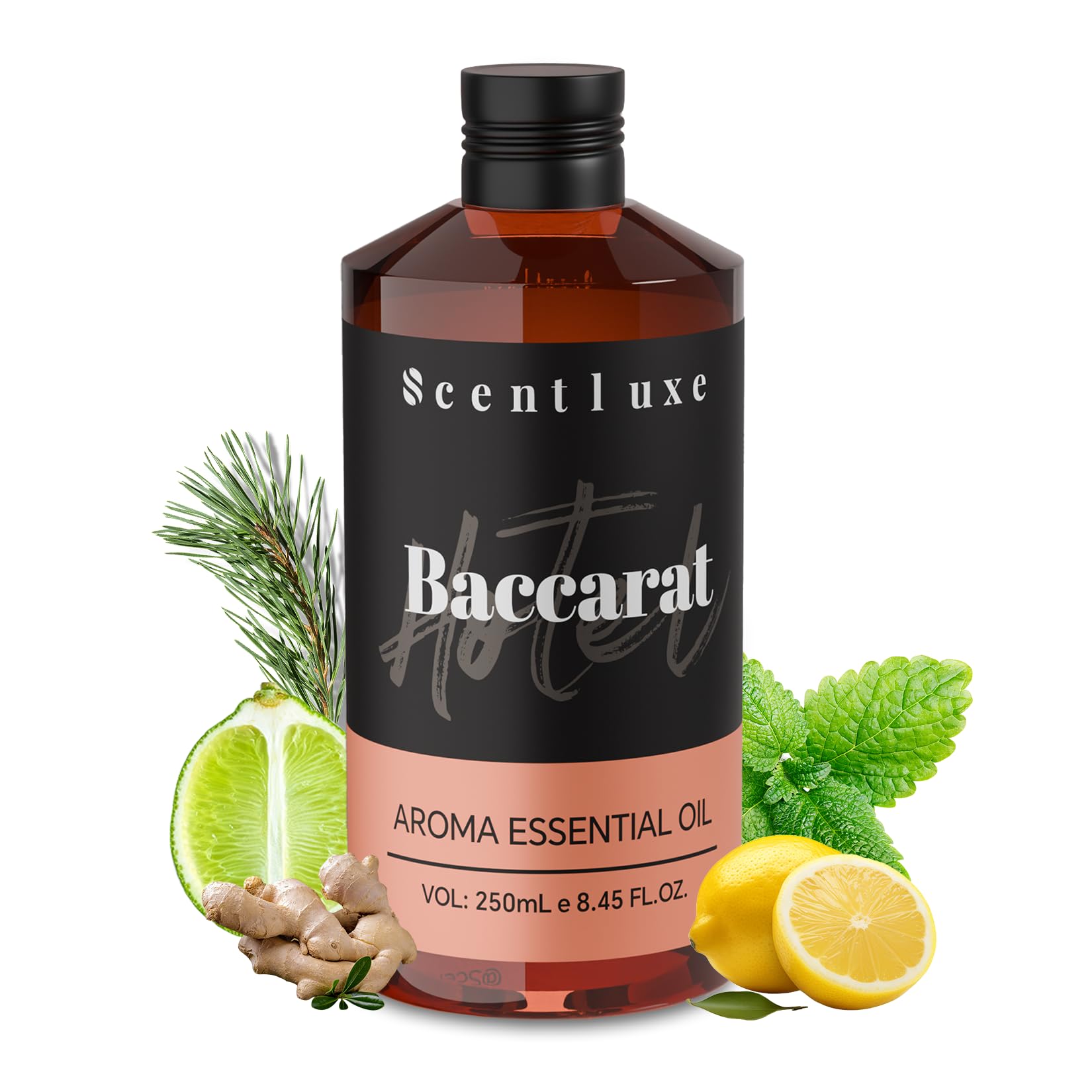 Front view of Hotel Scents Baccarat Diffuser Oil bottle (8.45 oz / 250 ml)