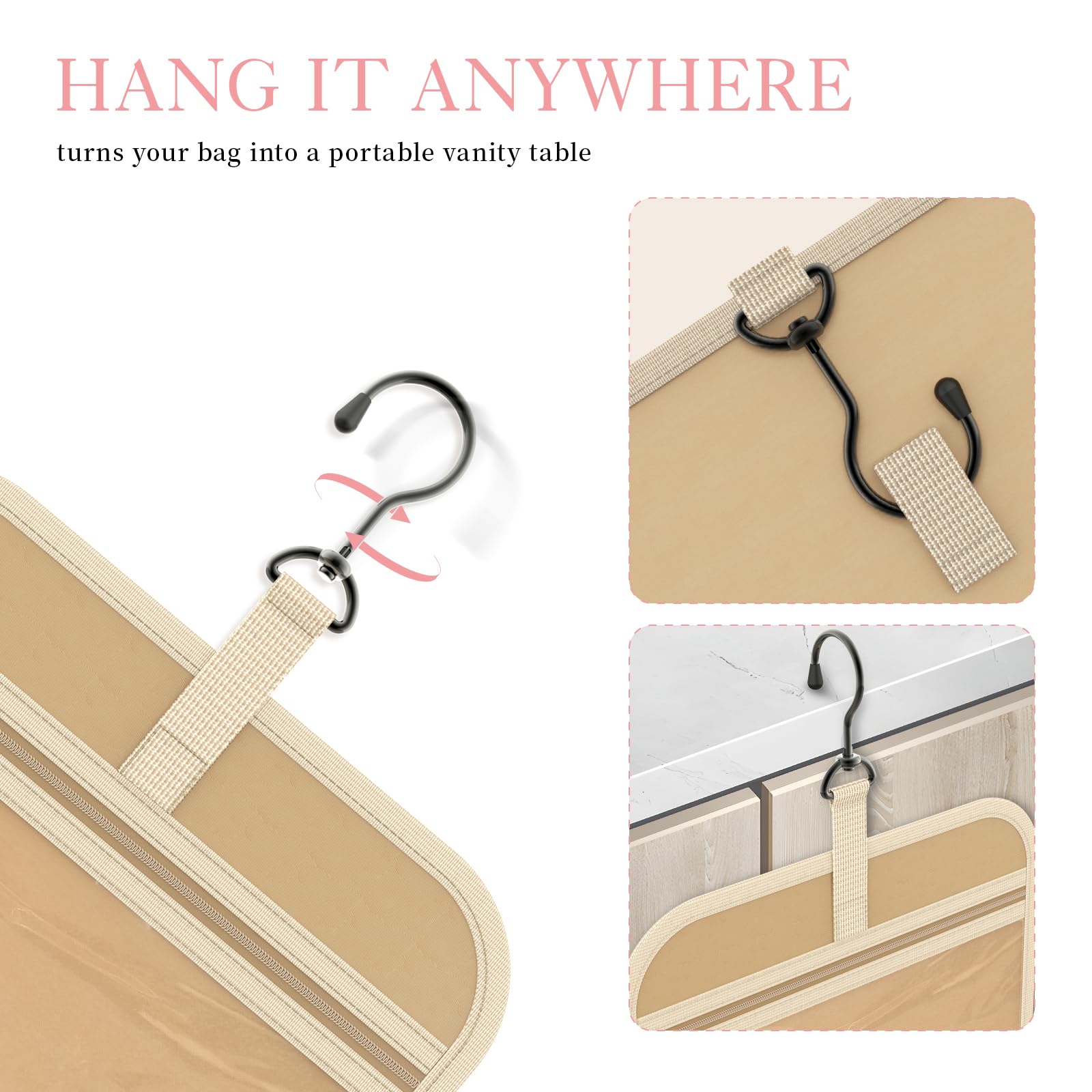HOTOR pink bag compartments show organized dry and wet separation
