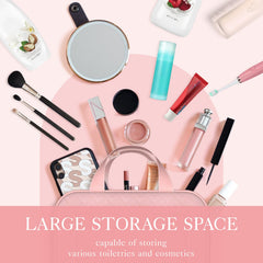 HOTOR pink bag open reveals multiple compartments for quick access to essentials