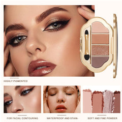 Houksouml earth caramel matte shades swatch for soft contour and office-ready eyes.