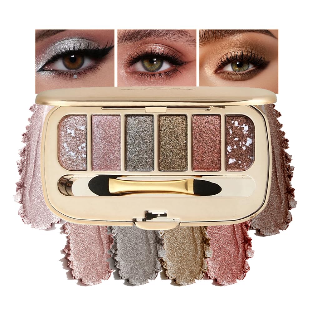 Houksouml Glitter Eyeshadow Palette closeup shimmer for vivid party looks.