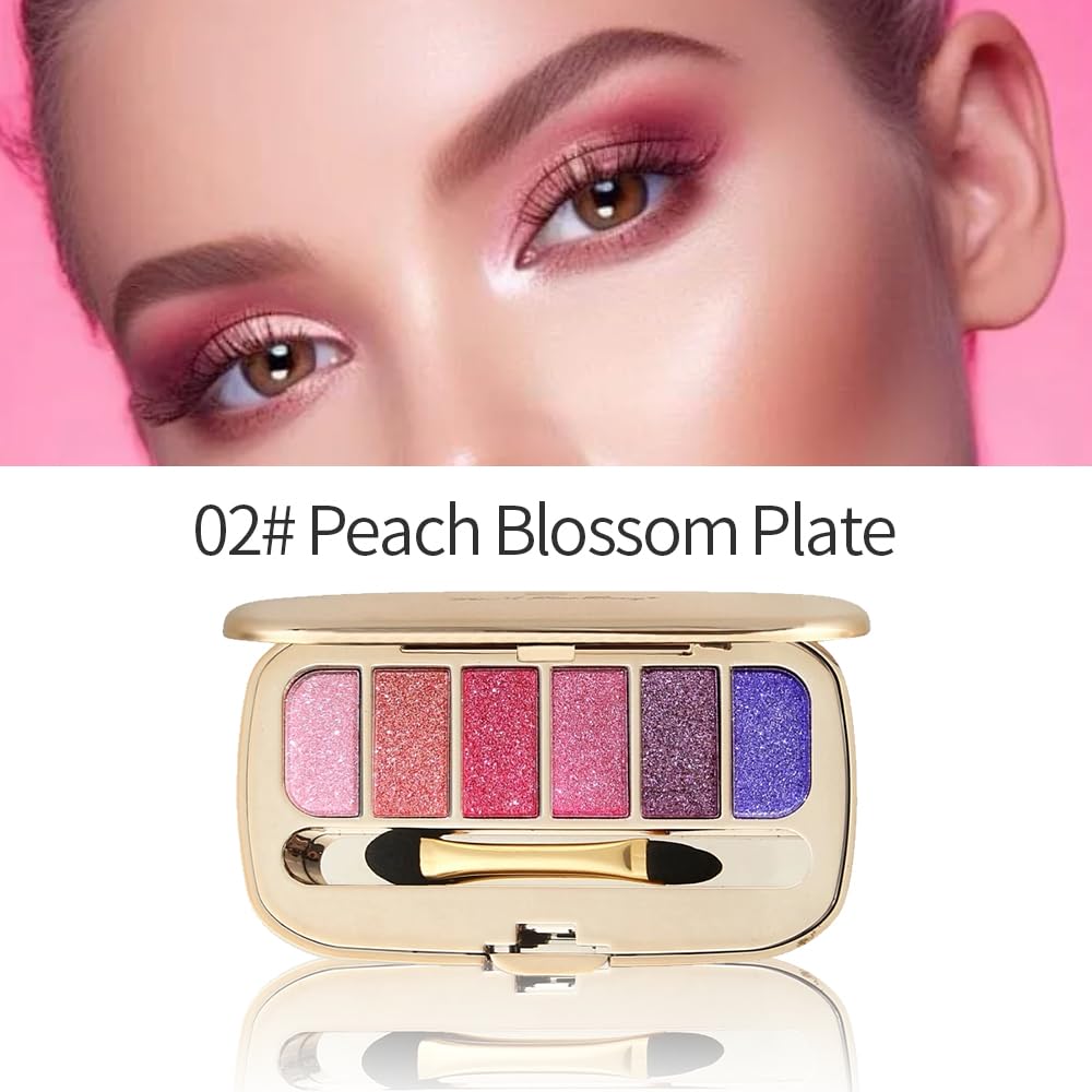 Houksouml Glitter Eyeshadow Palette swatches reveal buildable pigment for versatile looks.