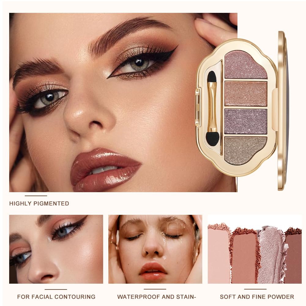Houksouml Nude Eyeshadow Palette with matte and shimmer shades for versatile looks
