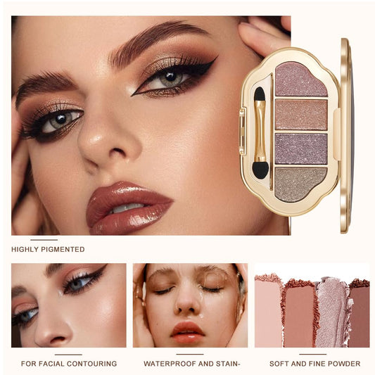 Houksouml Nude Eyeshadow Palette with matte and shimmer shades for versatile looks