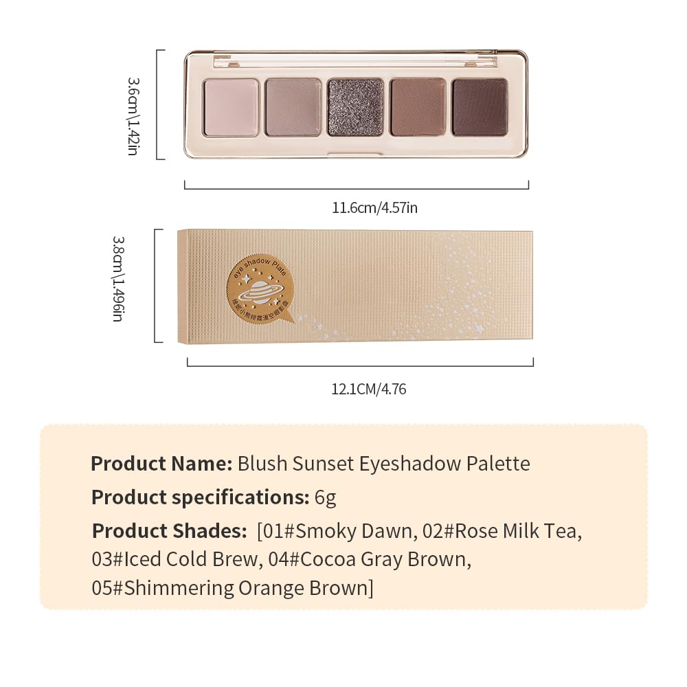 Houksouml 5-color palette ideal for travel-friendly eye makeup on the go.