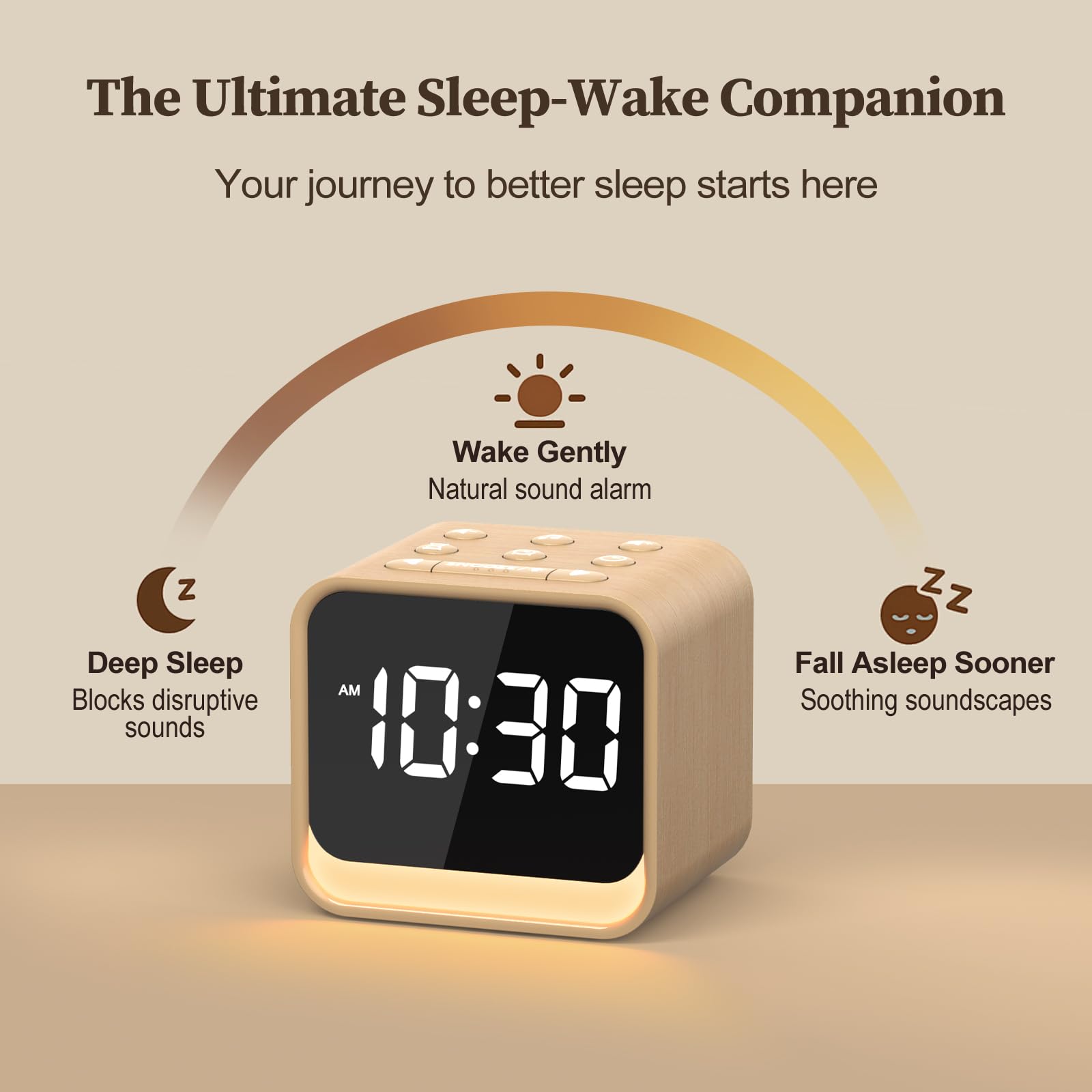 HOUSBAY device offering 24 soothing sounds to mask outside noise for better sleep