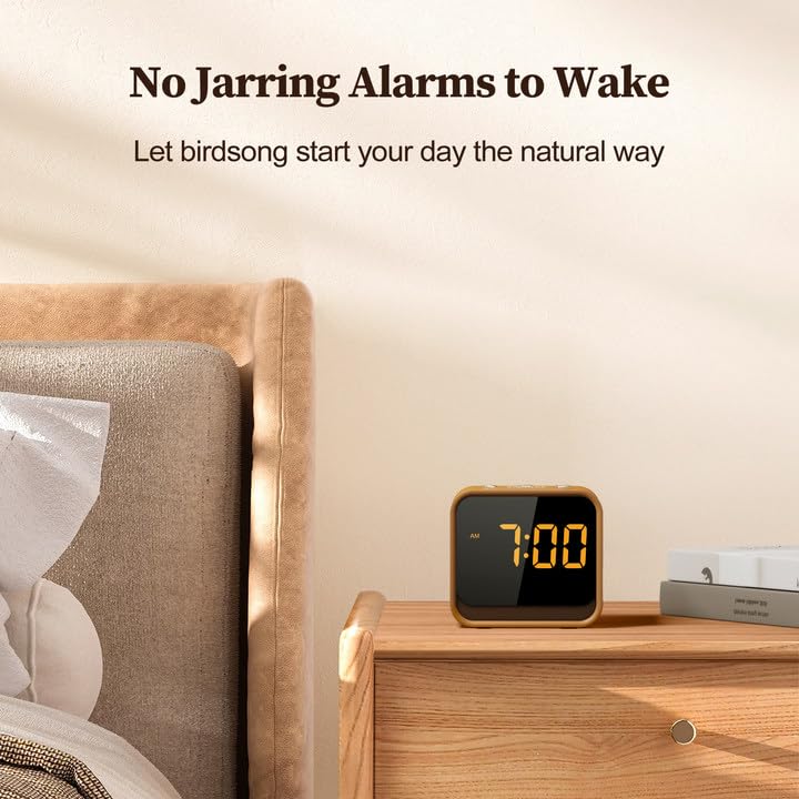 Housbay birdsong wake-up sound visualizes gentle morning cue for a peaceful rise.