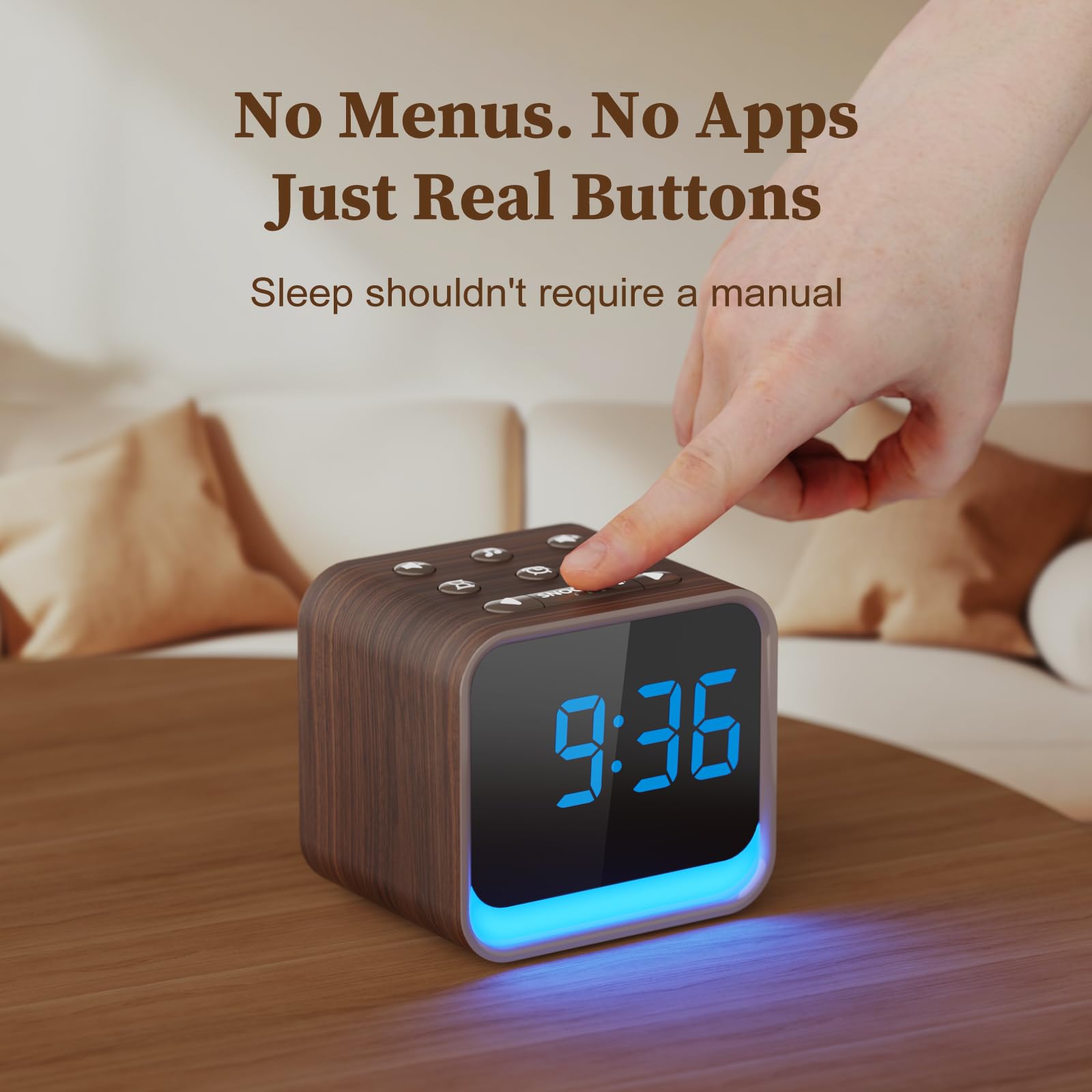 HOUSBAY plug-in clock with included adapter for easy setup.