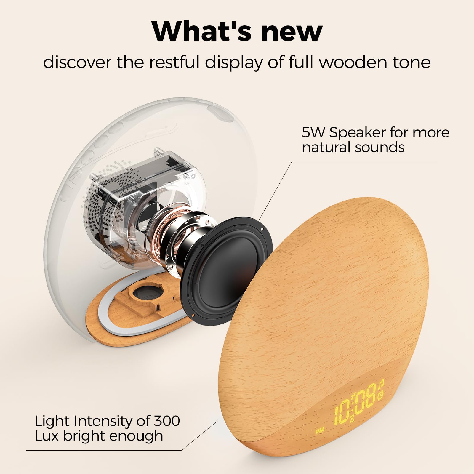Housbay Sunrise Alarm Clock bedroom setup creating calm ambience.