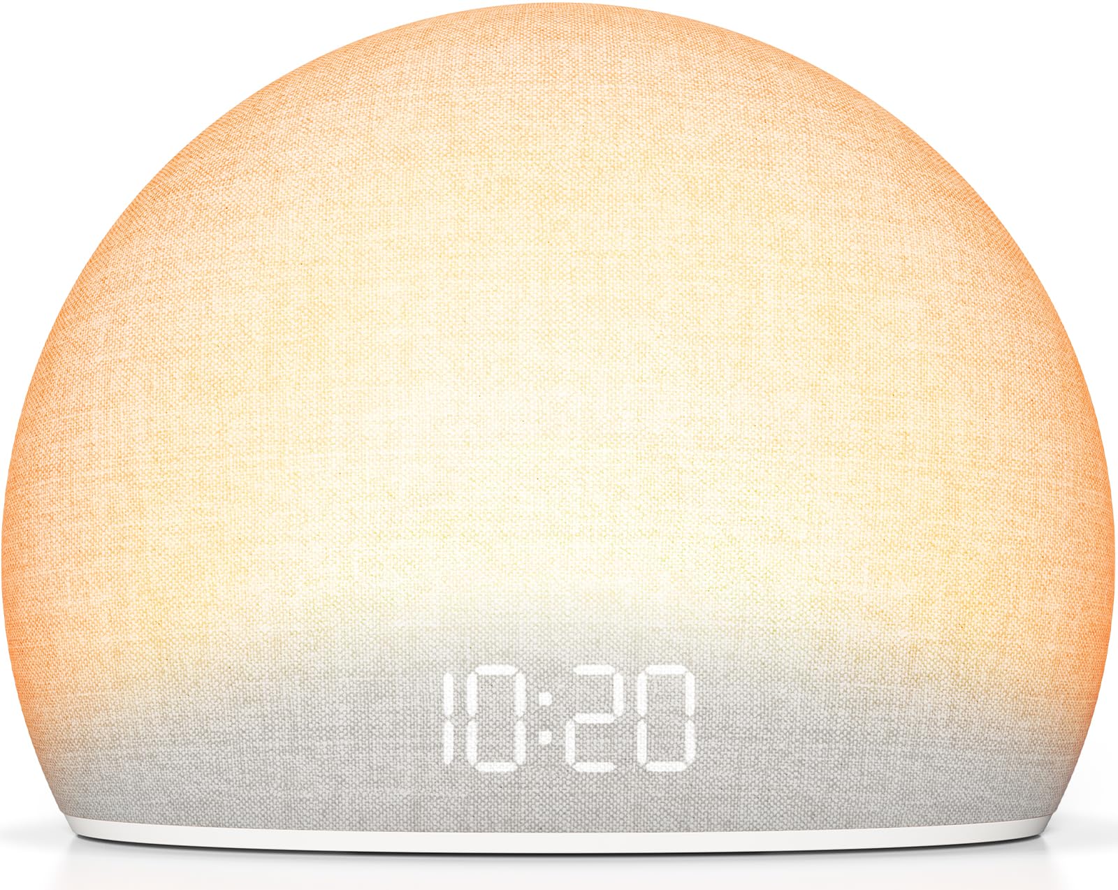 HOUSBAY Sunrise Alarm Clock glow shows natural wake lighting for calmer mornings.