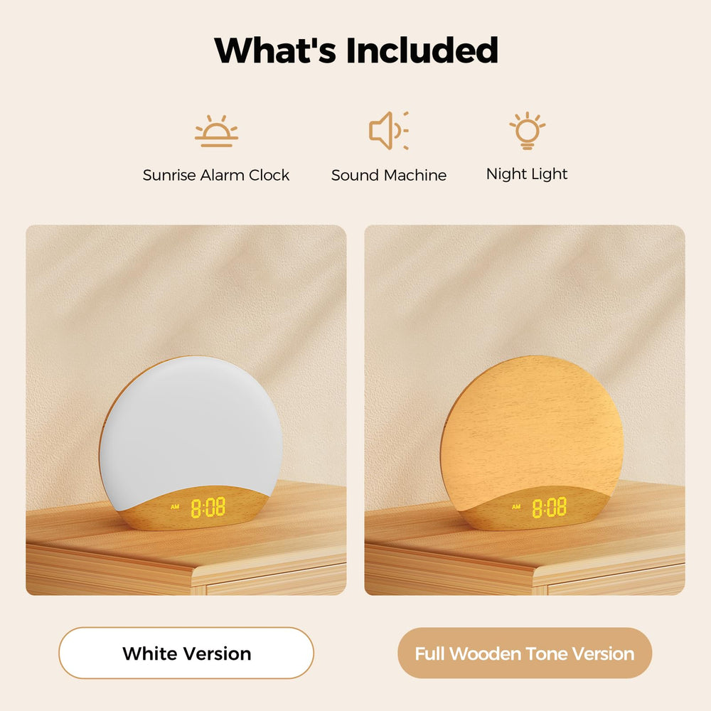 Housbay Sunrise Alarm Clock night-light dial enabling easy dimming adjustments.
