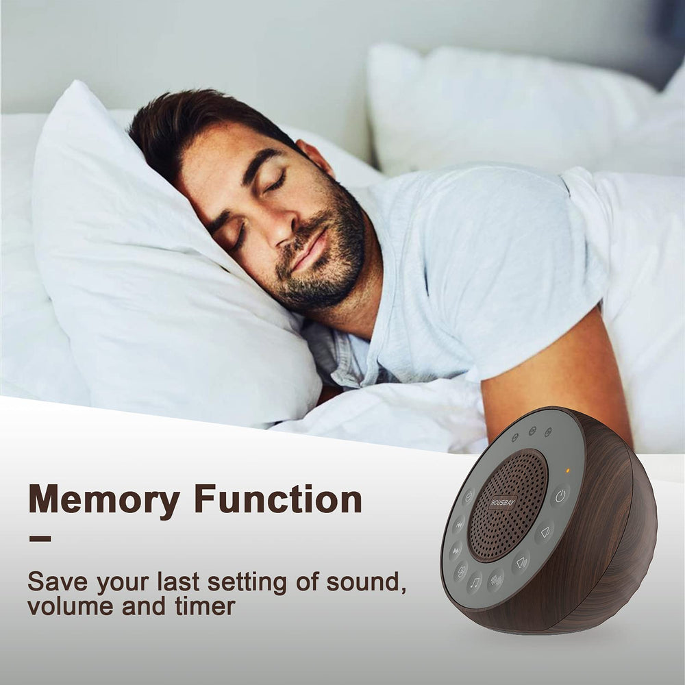 HOUSBAY white-noise-machine ac-usb-power offers flexible power on the go.