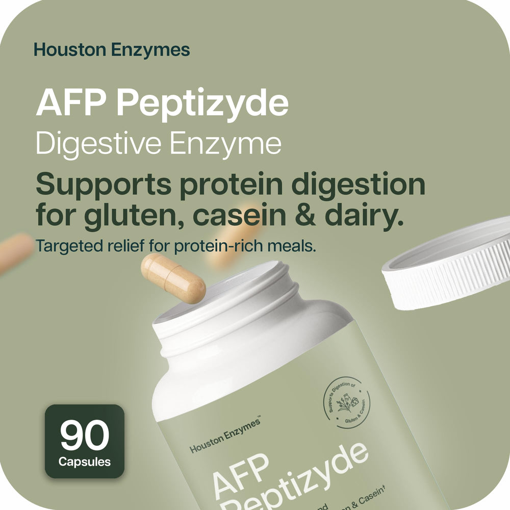 Close-up of AFP Peptizyde capsule bottle