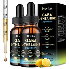 Hovika 2-pack GABA L-Theanine Drops bottle and packaging
