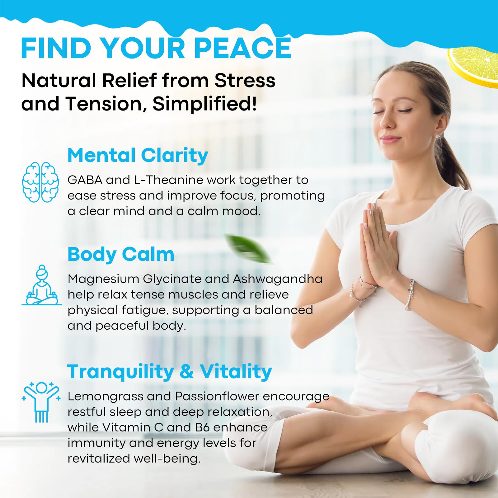 Product benefits: sleep, relaxation, focus from GABA L-Theanine Drops