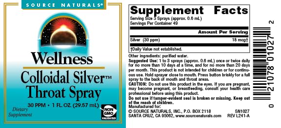 Illustration showing how to use the colloidal silver throat spray