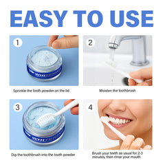Step-by-step use of the whitening powder