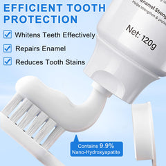 Illustration showing how to brush with toothpaste for 2-3 minutes