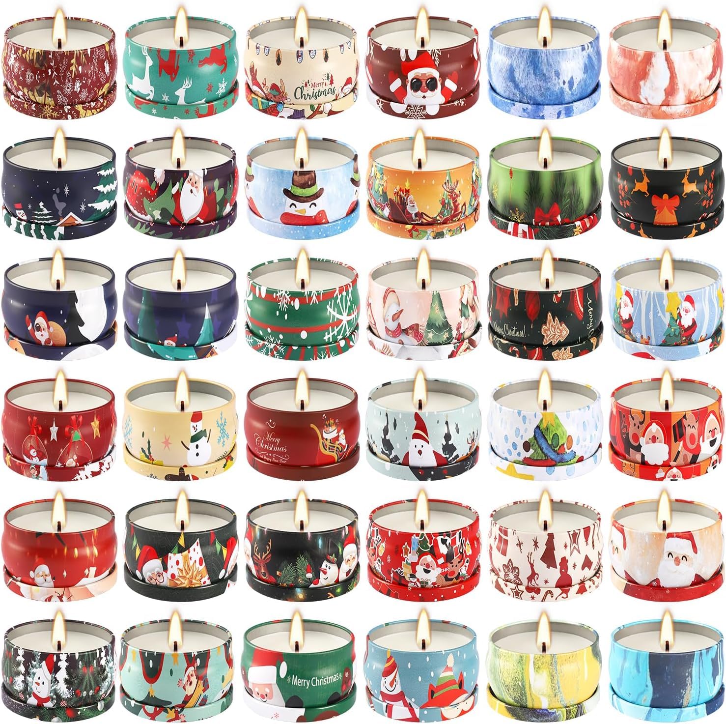 Howemon 36-pack Christmas scented candles set - assorted fragrances