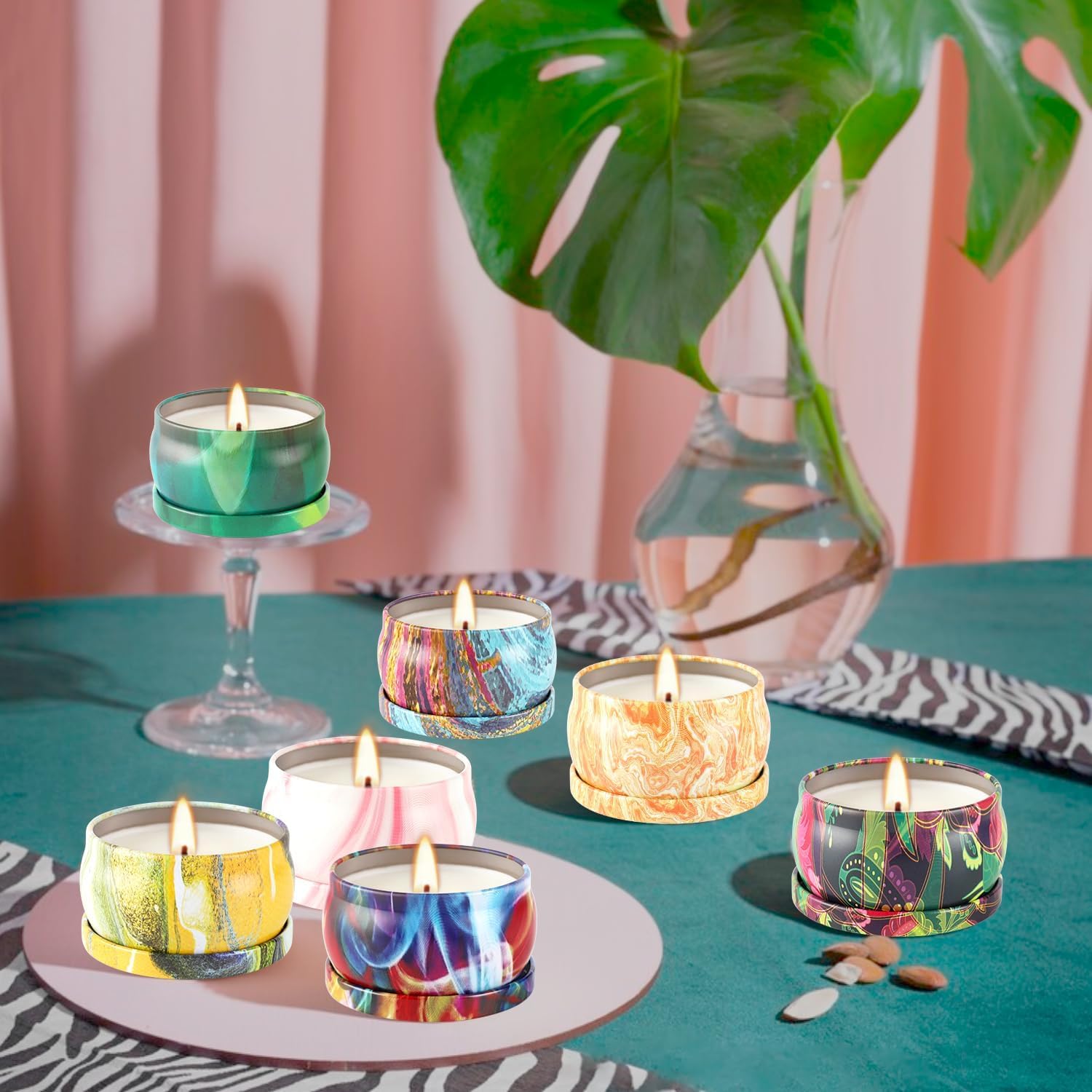 Home decor scene with candles on a table