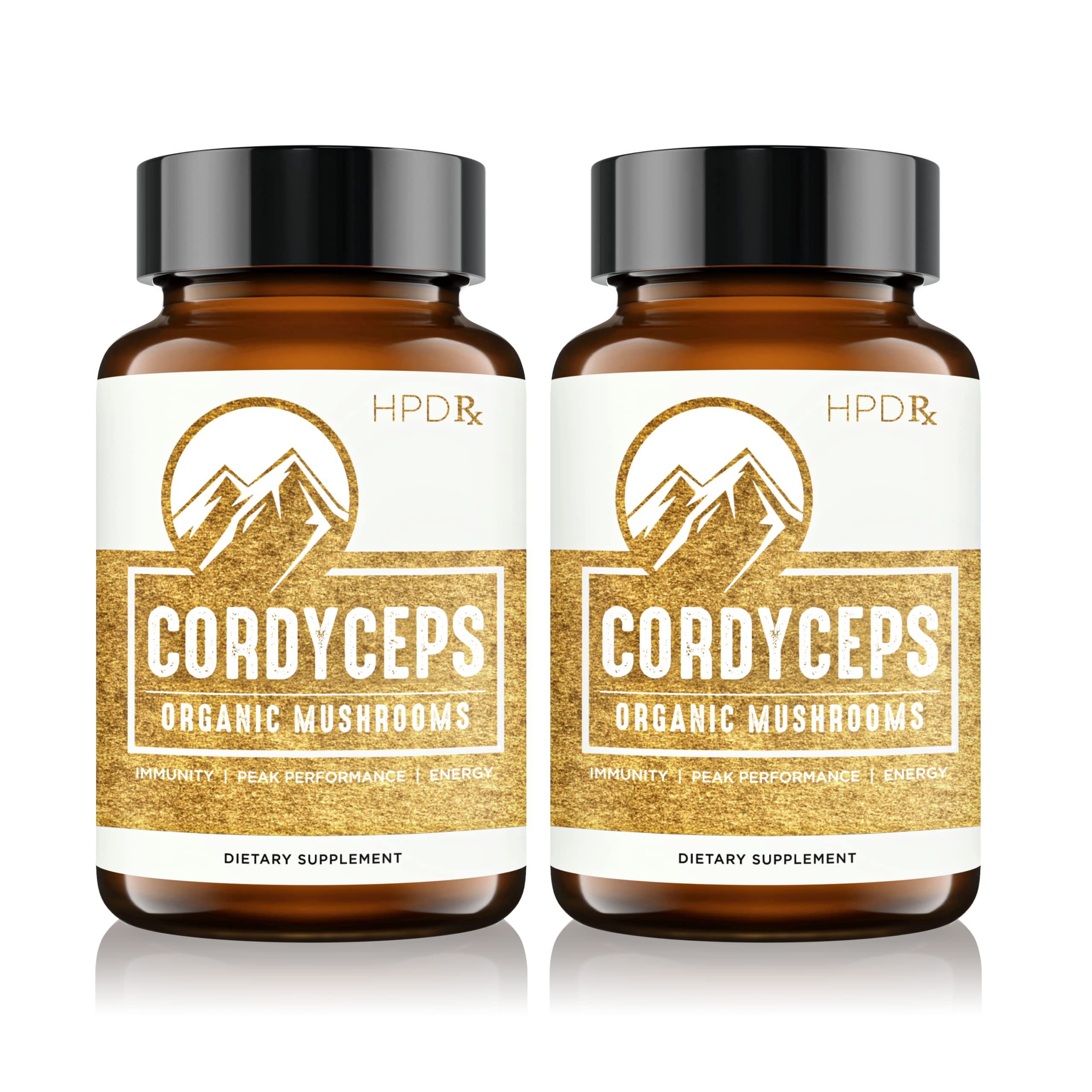 HPD Rx Cordyceps bottle – Premium Organic Mushroom Extract, 2250 mg per serving
