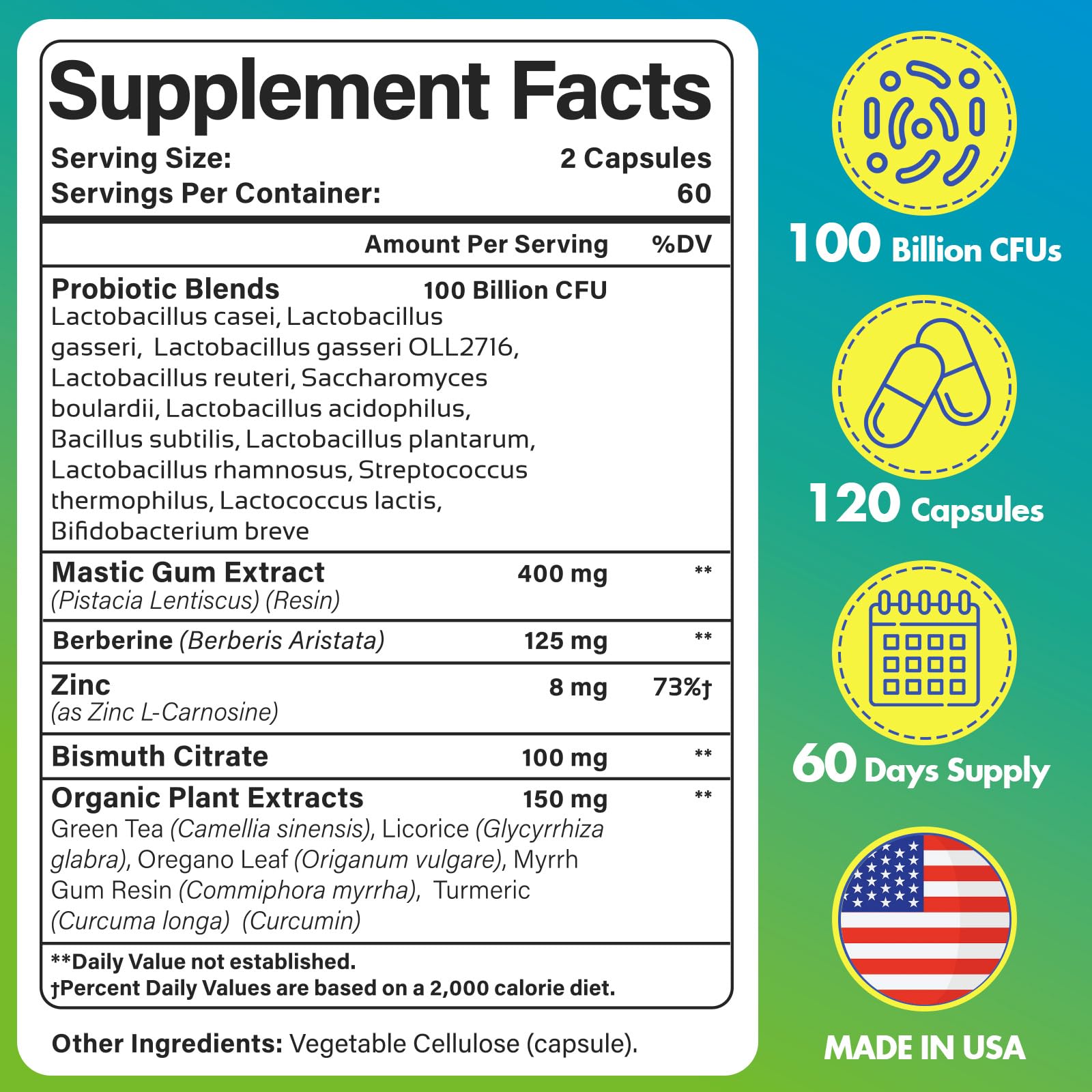 Graphic showing the 12 probiotic strains included