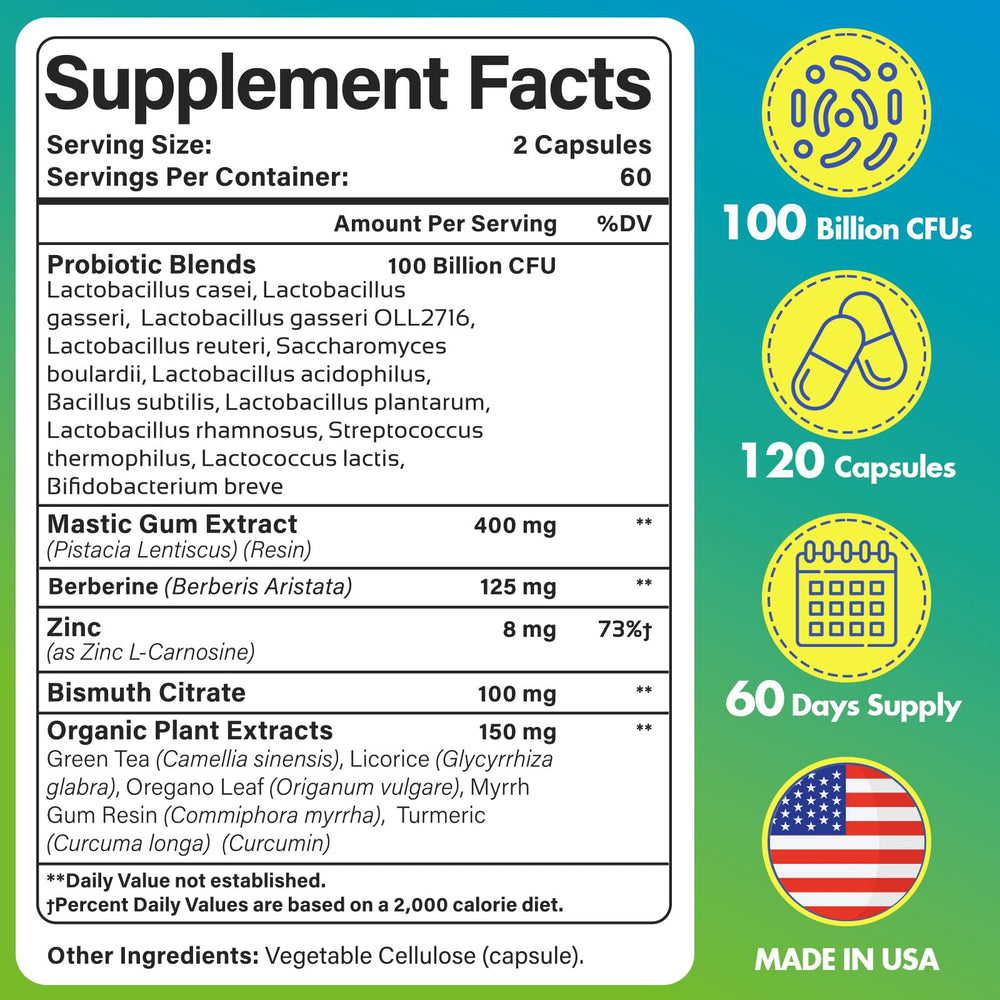 Graphic showing the 12 probiotic strains included