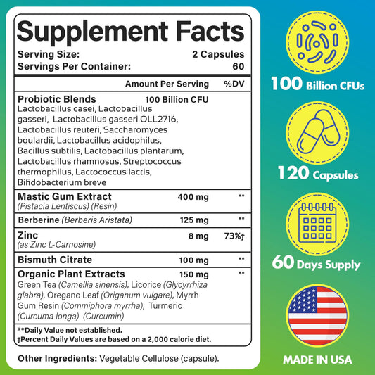 Graphic showing the 12 probiotic strains included