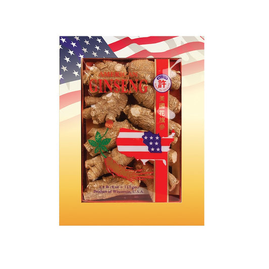 Hsu's SKU 110-4 Short Extra Large Wisconsin American Ginseng front view