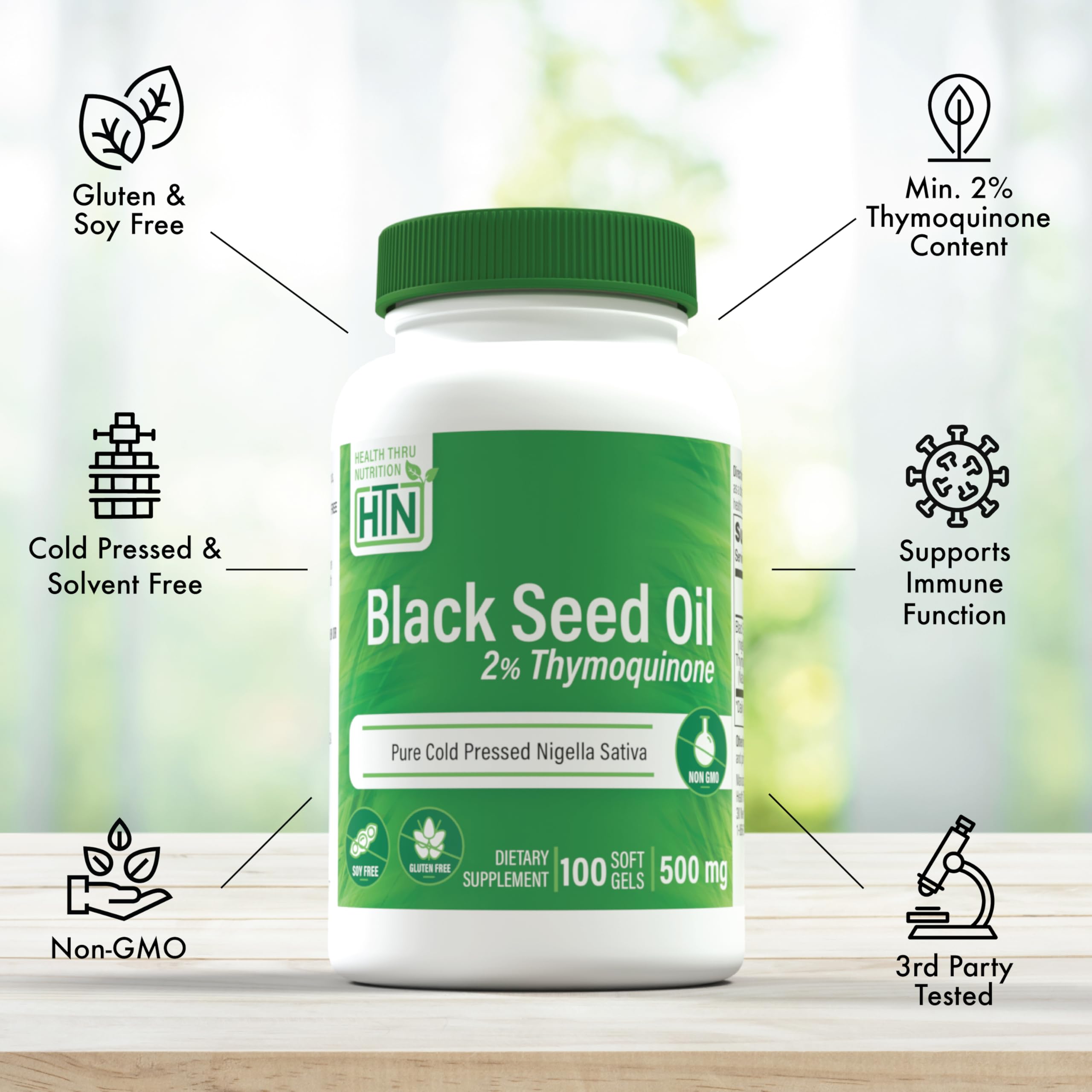 Cold-pressed processing icon for Black Seed Oil
