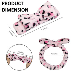 Huachi leopard bow spa headband offers a comfy, secure fit for skincare routines.